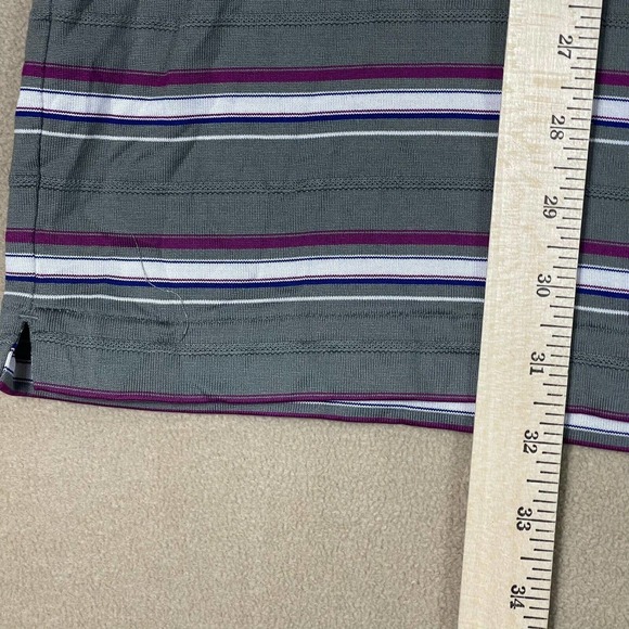 Nike Polo Shirt Adult 2XL Gray Striped Tiger Woods Collection Golf Dri Fit Mens - Picture 4 of 10